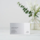 Elegantes Silver Modernes Berufliches Monogramm Sc Visitenkarte (Stehend Vorderseite)