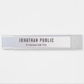 Elegantes Silver Modernes Berufliches Template Lon Türschild (Vorderseite )