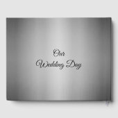 Elegantes Silver Monogram Script Wedding Guest Boo Gästebuch (Rückseite)