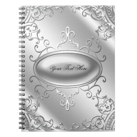 Elegantes Silver-Notebook Notizblock (Vorderseite)