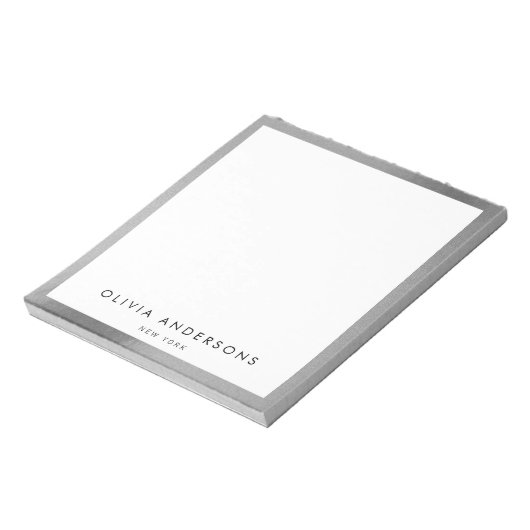 Elegantes Silver Notepad Notizblock (Rotiert)