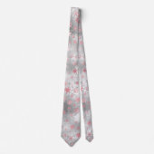 Elegantes Silver Pink Weihnachten Schneeflockenmus Krawatte (Vorderseite)