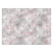 Elegantes Silver Pink Weihnachten Schneeflockenmus Tischdecke (Vorderseite (Horizontal))