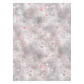 Elegantes Silver Pink Weihnachten Schneeflockenmus Tischdecke (Vorderseite)