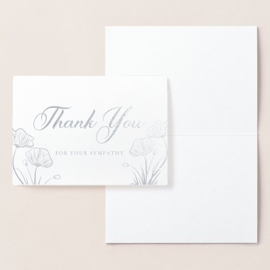 Elegantes Silver Poppies Beileid Vielen Dank Folienkarte (Anzeige)