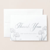 Elegantes Silver Poppies Beileid Vielen Dank Folienkarte (Vorderseite mit Umschlag)