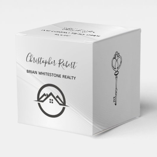 Elegantes Silver Real Anwesen Geschenkschachtel (Vorderseite)