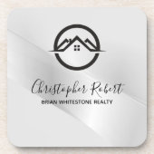 Elegantes Silver Real Anwesen Getränkeuntersetzer (Vorderseite)