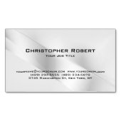 Elegantes Silver Real Anwesen Magnetische Visitenkarte (Vorderseite)