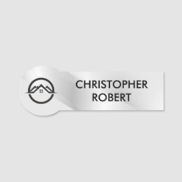 Elegantes Silver Real Anwesen Namensschild