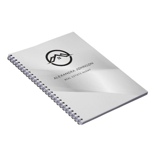 Elegantes Silver Real Anwesen Notizblock (Rechte Seite)