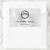 Elegantes Silver Real Anwesen Rechteckiger Aufkleber (Tasche)