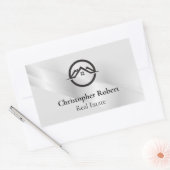 Elegantes Silver Real Anwesen Rechteckiger Aufkleber (Umschlag)