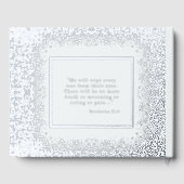 Elegantes Silver Real Foil Funeral Gästebuch Foto (Rückseite)