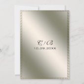 Elegantes Silver Ribbon & Gemstone Save the Date (Rückseite)