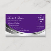 Elegantes Silver Royal Lila mit Logo und Diamond Visitenkarte (Rückseite)