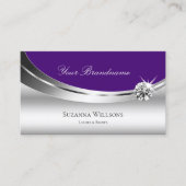 Elegantes Silver Royal Lila mit Logo und Diamond Visitenkarte (Vorderseite)