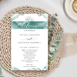Elegantes Silver Sage Wedding Programm