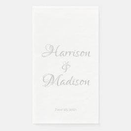Elegantes Silver Script benutzerdefinierte Couple  Serviette