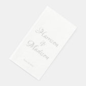 Elegantes Silver Script benutzerdefinierte Couple  Serviette (Ecke)