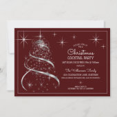 Elegantes Silver Shimmer Weihnachtscocktail-Party Einladung (Vorderseite)