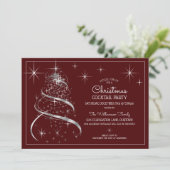 Elegantes Silver Shimmer Weihnachtscocktail-Party Einladung (Stehend Vorderseite)