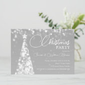 Elegantes Silver Shimmering Weihnachten Weihnachte Einladung (Stehend Vorderseite)