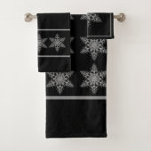 Elegantes Silver Snowflake Handtuch Set (Insitu)