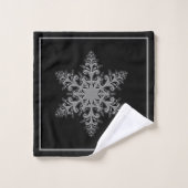 Elegantes Silver Snowflake Handtuch Set (Waschlappen)