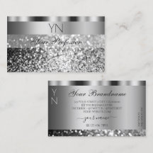 Elegantes Silver Sparkling Glitzer Monogram Modern