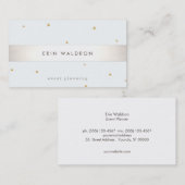 Elegantes Silver Striped Gold Star Light Blue Visitenkarte (Vorne/Hinten)