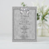 Elegantes Silver & Stylish Glitzer Wedding Program (Stehend Vorderseite)