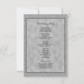 Elegantes Silver & Stylish Glitzer Wedding Program (Rückseite)