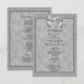 Elegantes Silver & Stylish Glitzer Wedding Program (Vorne/Hinten)