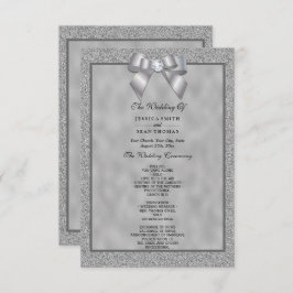 Elegantes Silver & Stylish Glitzer Wedding Program