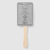 Elegantes Silver & Stylish Glitzer Wedding Program Fächer (Vorderseite)