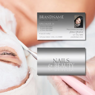 Elegantes Silver Stylish Mirror Schriftart Chic mi Visitenkarte