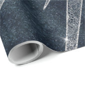 Elegantes Silver Sun Moon Doodle Mandala Blue Desi Geschenkpapier (Rolleneckpunkt)