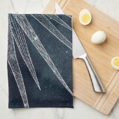 Elegantes Silver Sun Moon Doodle Mandala Blue Desi Geschirrtuch (Viertel Falte)