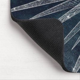 Elegantes Silver Sun Moon Doodle Mandala Blue Desi Mousepad