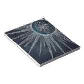 Elegantes Silver Sun Moon Doodle Mandala Blue Desi Notizblock (angewinkelt)