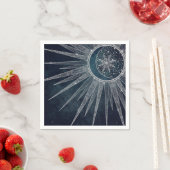 Elegantes Silver Sun Moon Doodle Mandala Blue Desi Serviette (Beispiel)