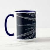 Elegantes Silver Sun Moon Doodle Mandala Blue Desi Tasse (Links)