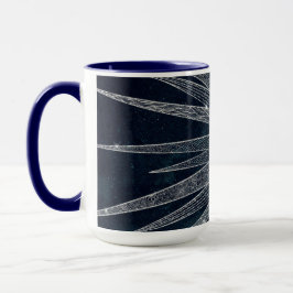 Elegantes Silver Sun Moon Doodle Mandala Blue Desi Tasse