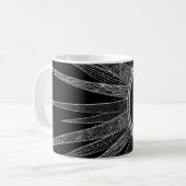 Elegantes Silver Sun Moon Mandala Schwarzes Design Kaffeetasse (Vorderseite Links)