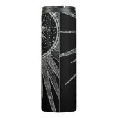 Elegantes Silver Sun Moon Mandala Schwarzes Design Thermosbecher (Rückseite)