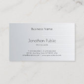 Elegantes Silver Template Beruflich Luxus Moderne Visitenkarte (Rückseite)