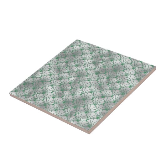 Elegantes Silver und Grünes Déco Fliese (Seite)