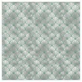 Elegantes Silver und Grünes Déco Stoff