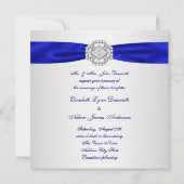 Elegantes Silver und Royal Blue Wedding Einladunge Einladung (Rückseite)